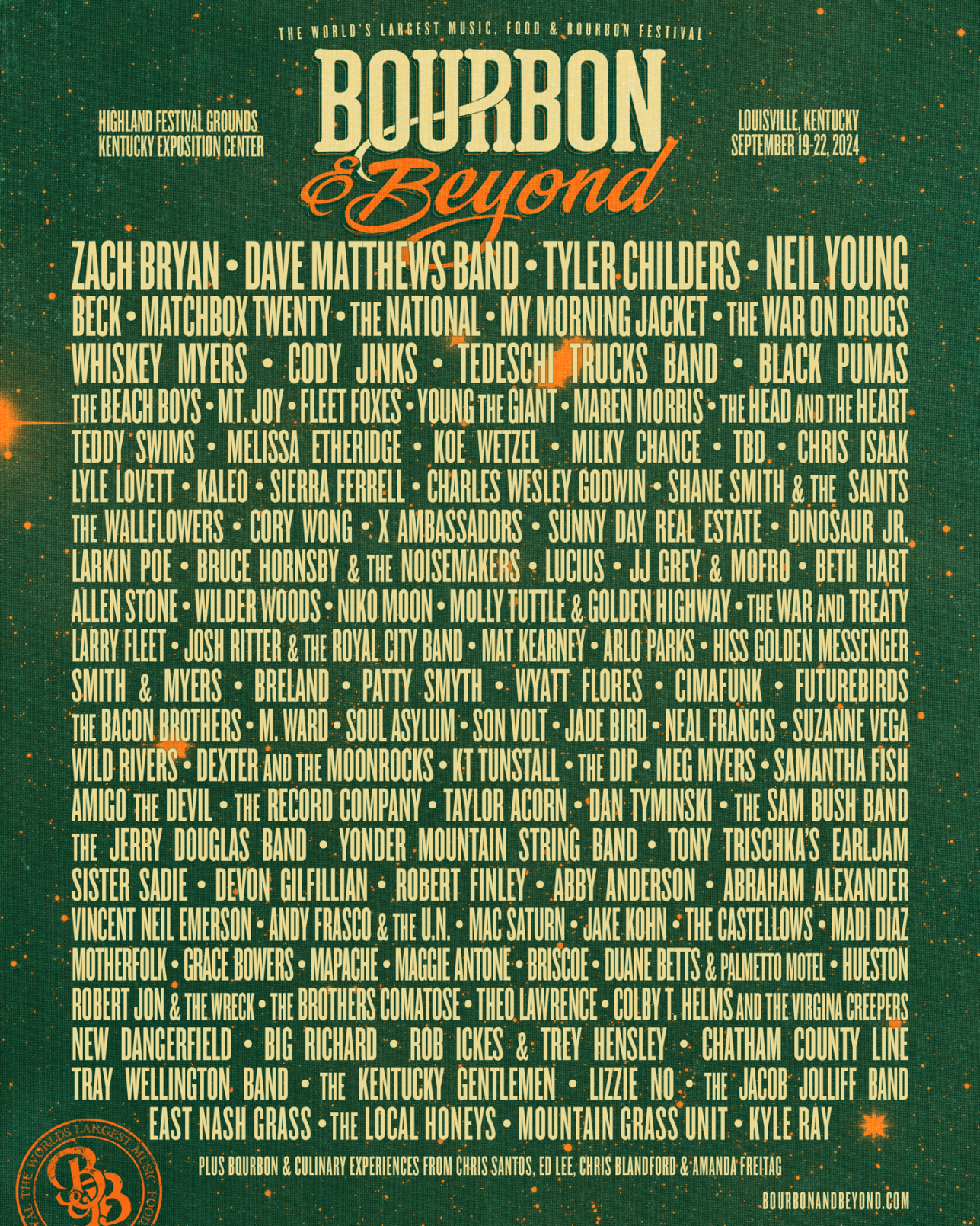 Lineup for 2024 Bourbon & Beyond in Louisville
